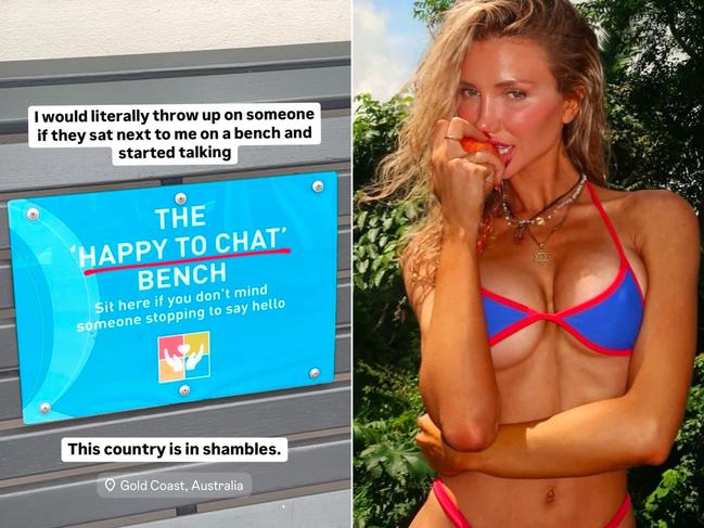 Model Gabby Epstein and the post that landed her in hot water. Picture: Supplied