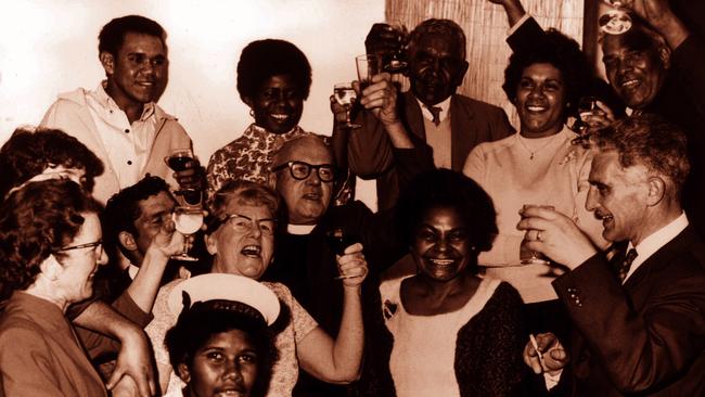 Aboriginal activist Faith Bandler (centre) during 1967 referendum celebrations.