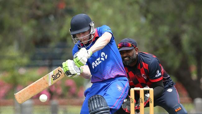 VTCA: Keilor v Haig Fawkner: Nathan Beever of Keilor batting on Saturday, December 4, 2021 in Keilor, Australia Photo: Hamish Blair