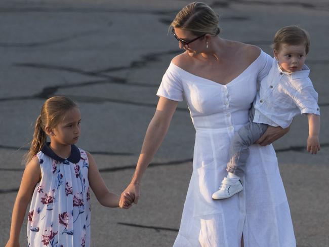 Ivanka Trump with her children, Arabella (L) and Theodore.