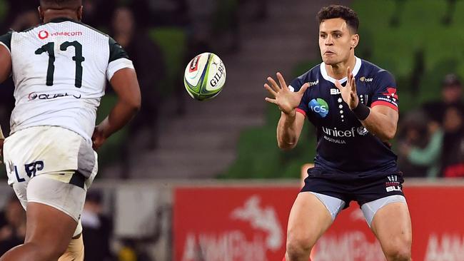 Rebels signing Matt Toomua about to receive a pass. Picture: AFP