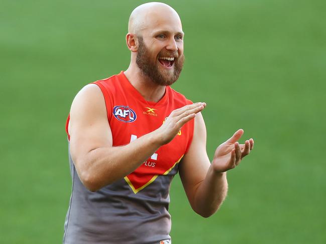 GOLD COAST, AUSTRALIA - AUGUST 15:  Gary Ablett smiles during a Gold Coast Suns AFL training session at Metricon Stadium on August 15, 2017 in Gold Coast, Australia.  (Photo by Chris Hyde/Getty Images)