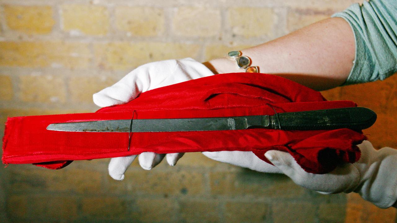 The knife allegedly used by Jack the Ripper. Picture: Carl de Souza