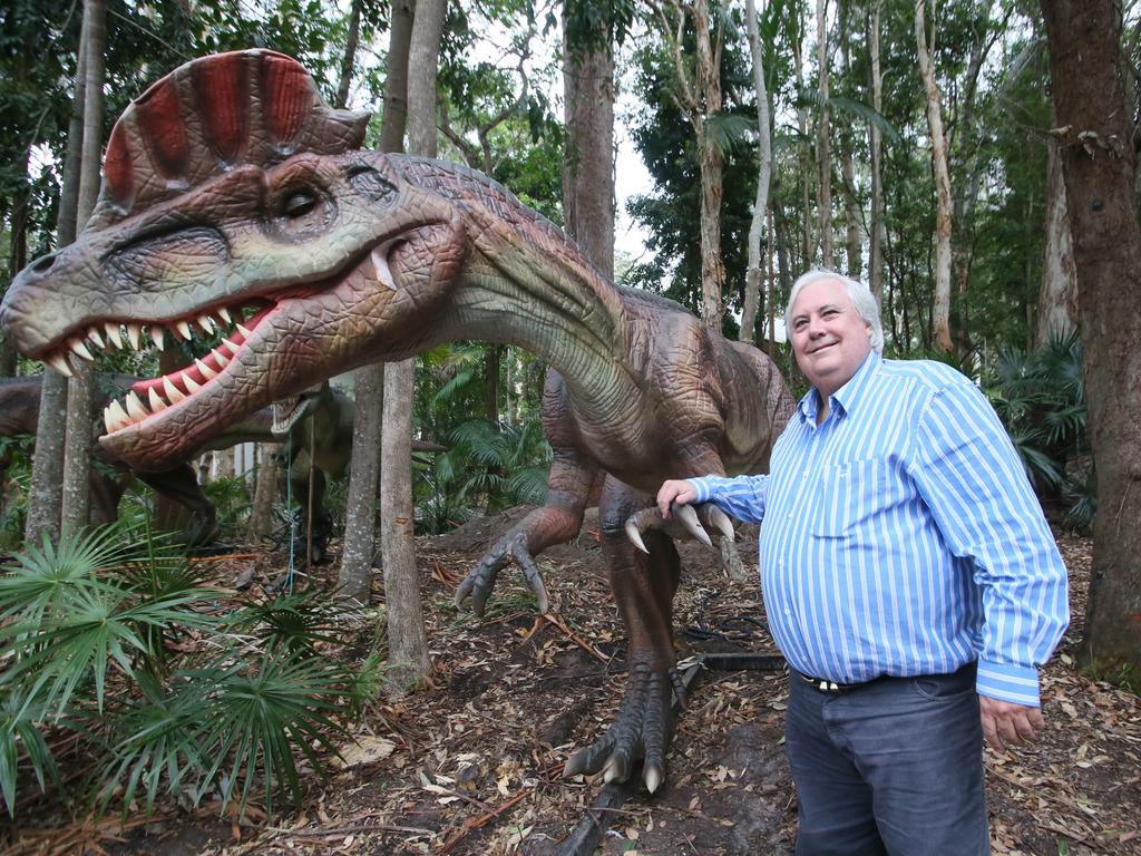 Clive Palmer with Tony the Dinosaur.