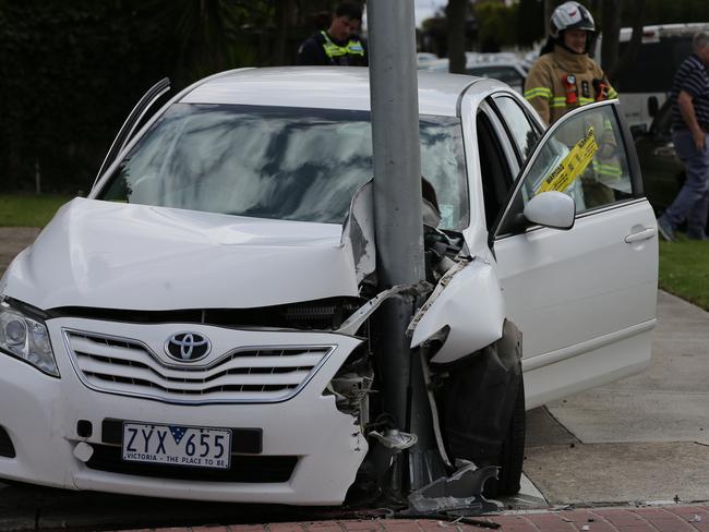 Car crash corner Elizabeth and Church Streets, Geelong West. Picture: Peter Ristevski