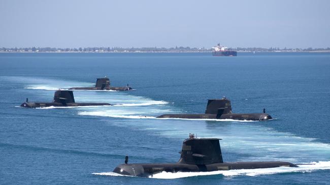 Collins Class submarines in formation. Picture: Supplied