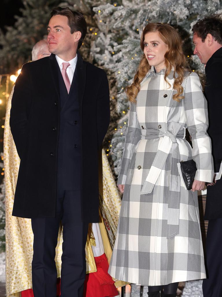 Princess Beatrice and Edoardo Mapelli Mozzi leaving the carol concert. Picture: Chris Jackson/Getty Images