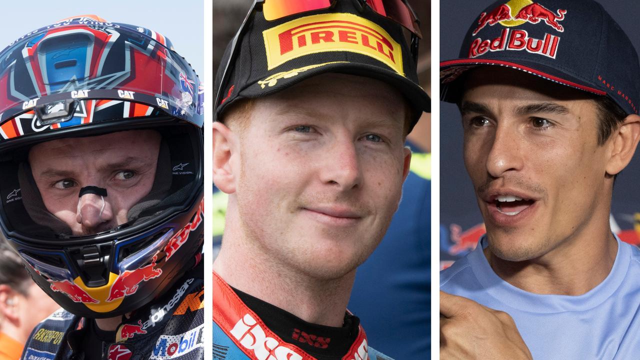 (L-R) Jack Miller, Joel Kelso and Marc Marquez