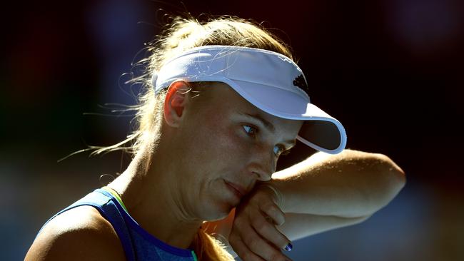 Caroline Wozniacki has bowed out of another major earlier than she’d have liked. Picture: AAP