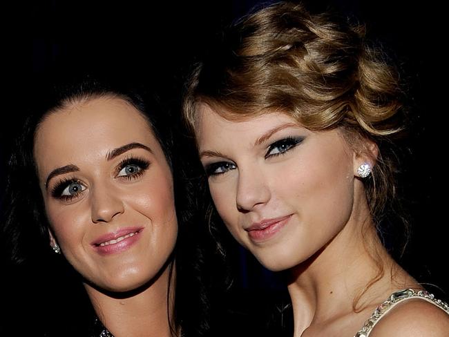 Katy Perry and Taylor Swift during happier times in 2010. Picture: Getty