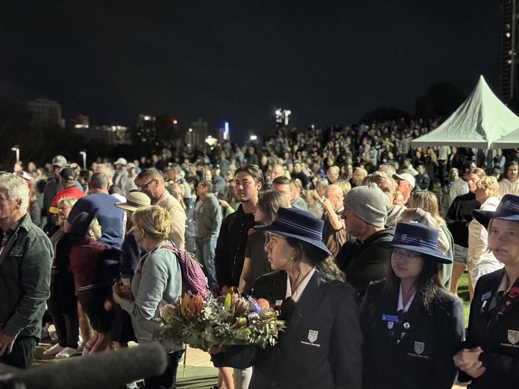 Crowds have gathered at the Broadwater Parklands in Southport for the Dawn Service.