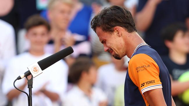 Daniel Altmaier couldn’t find his voice. Photo by Julian Finney/Getty Images.