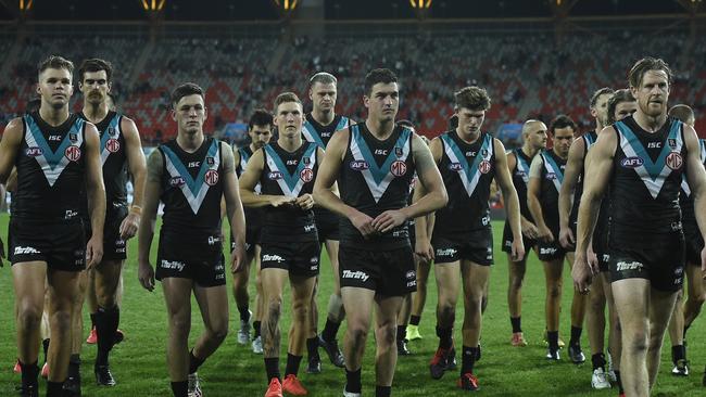 Port Adelaide have been warned other teams will look to replicate how Geelong’s forward line found so much space against them.