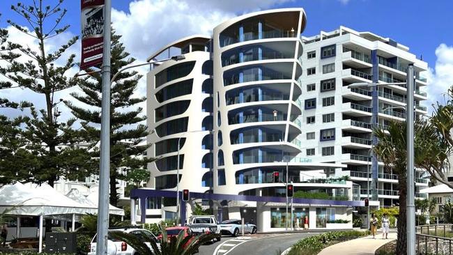 Plans have been revealed for a 10-storey apartment complex at the Mooloolaba Esplanade, designed for "high-end" beachside living.