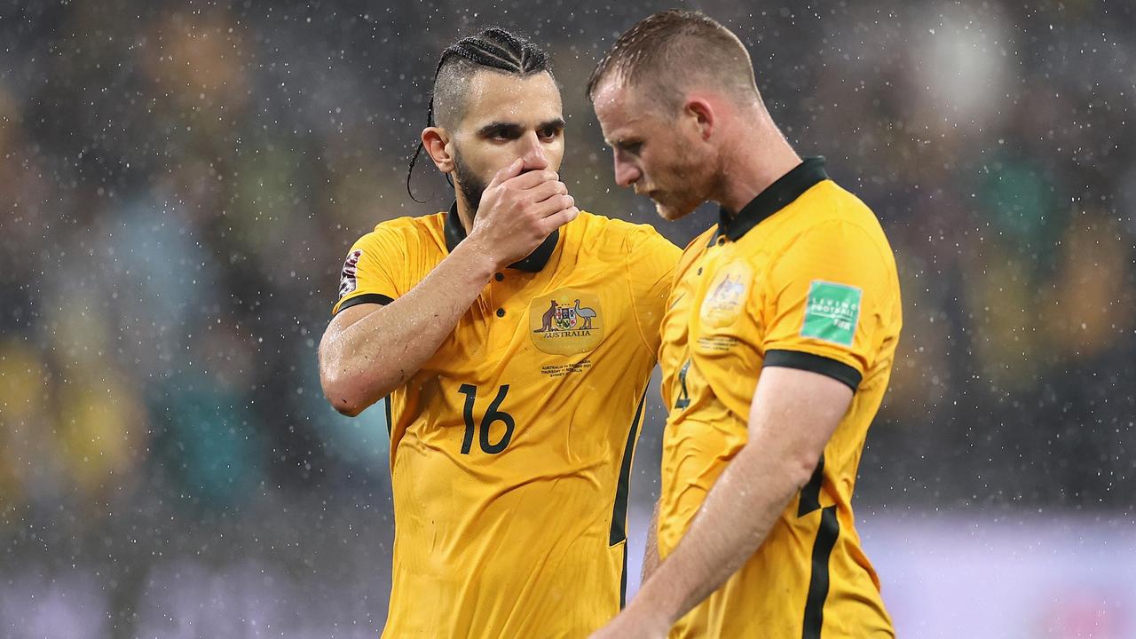Sind die Socceroos auf dem Weg zu einem Ein-Spiel-Finale, um die Weltmeisterschaft zu erreichen?  (Foto von Cameron Spencer / Getty Images)