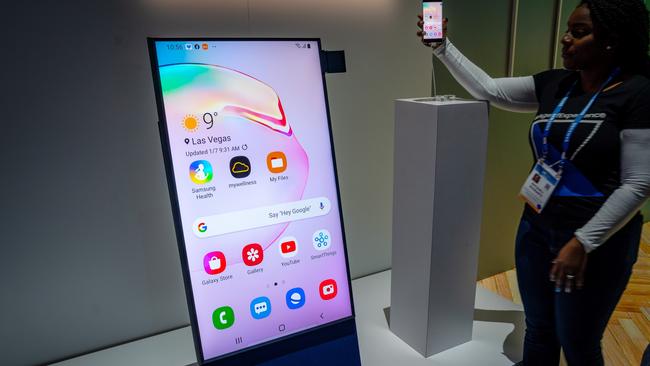 Samsung’s rotating Sero television will come to Australia in the first half of 2020.  Picture: Jennifer Dudley-Nicholson