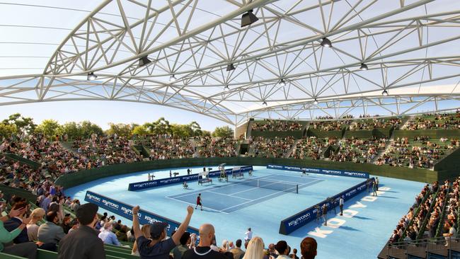 The roofed stadium would also allow Kooyong to host live music.