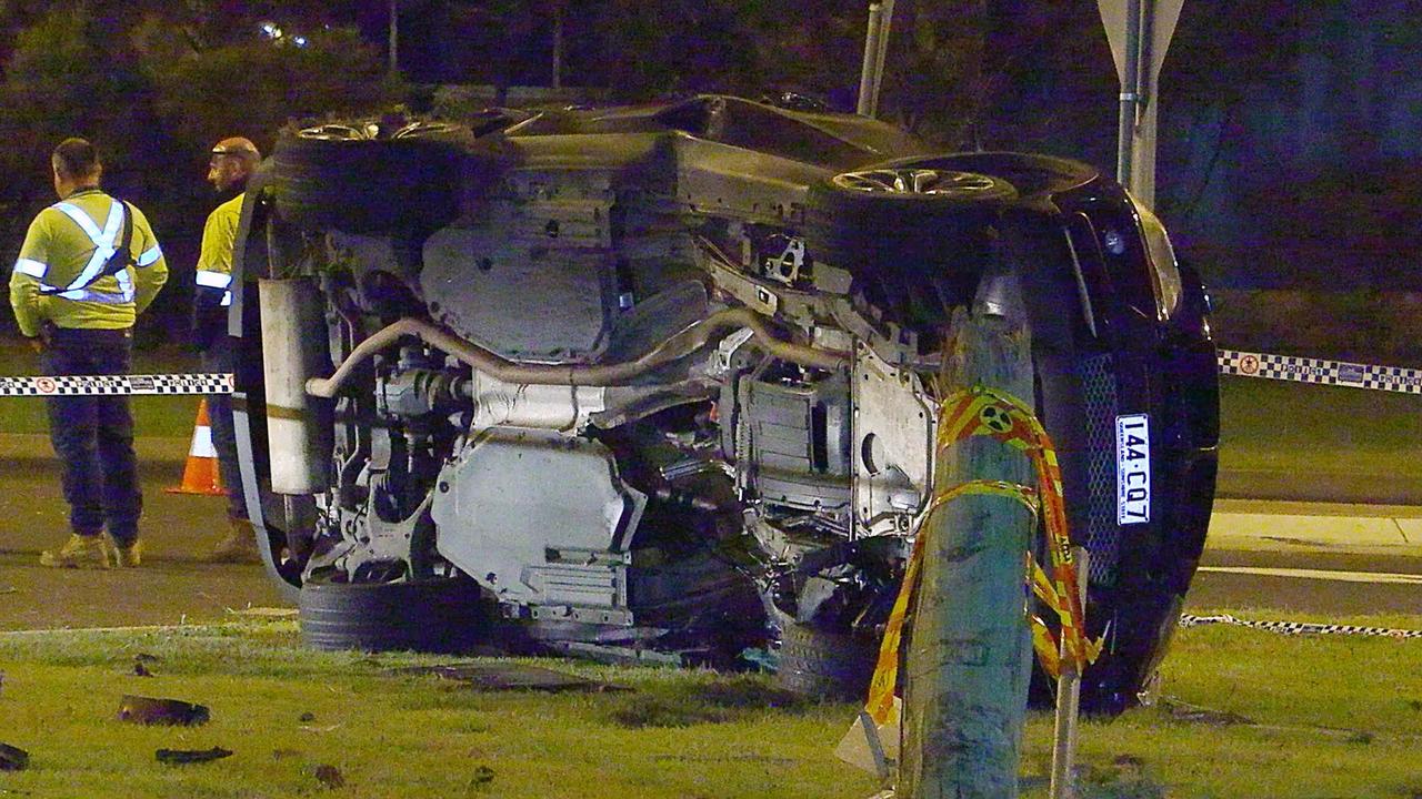 A man was flown to Gold Coast University Hospital following a high speed two car crash following a police pursuit in Bent Street, South Grafton on Saturday, February 19. Picture: Frank Redward