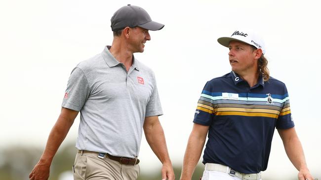 Adam Scott and Cameron Smith at last year’s Australian PGA. Picture: Chris Hyde/Getty Images