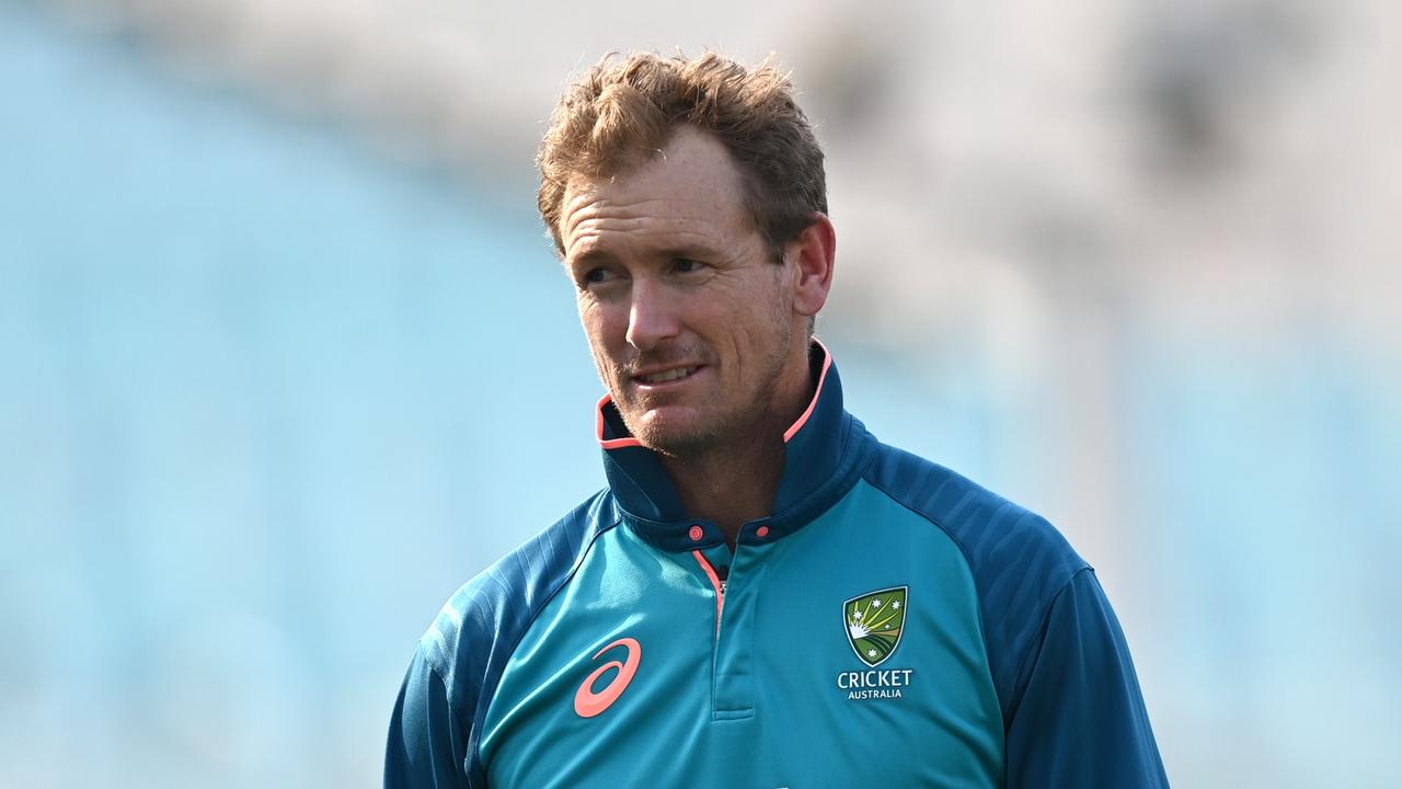 KOLKATA, INDIA - NOVEMBER 14: Australia chief selector George Bailey during a nets session at Eden Gardens on November 14, 2023 in Kolkata, India. (Photo by Gareth Copley/Getty Images)