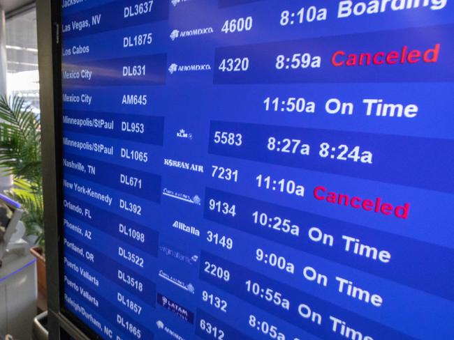 Thousands of flights have been cancelled as the Omicron variant disrupts holiday travel. Picture: AFP