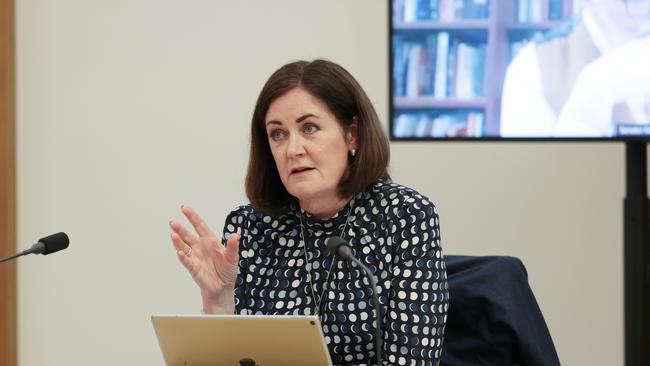 Senator Sarah Henderson during an Australia Post hearing at Parliament House in Canberra. Picture: NCA NewsWire / Gary Ramage