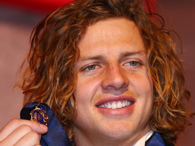 2015 Brownlow Medal at Crown Casino, Nat Fyfe wins the Brownlow. Melbourne. 28th September 2015. Picture: Colleen Petch.