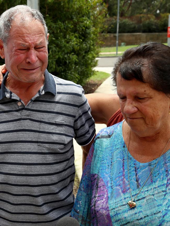 Distraught grandparents Giuseppe and Anna Costa outside court. Picture: Toby Zerna