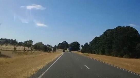 It’s understood the car was attempting to overtake a truck when it swerved onto the wrong side of the road. Picture: Supplied/Victoria Police