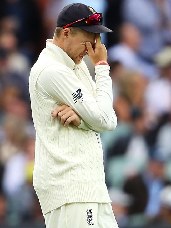 Joe Root shows his frustration during Day 2.