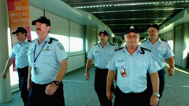 Members of AFP at Brisbane International Airport. Picture: News Corp Australia