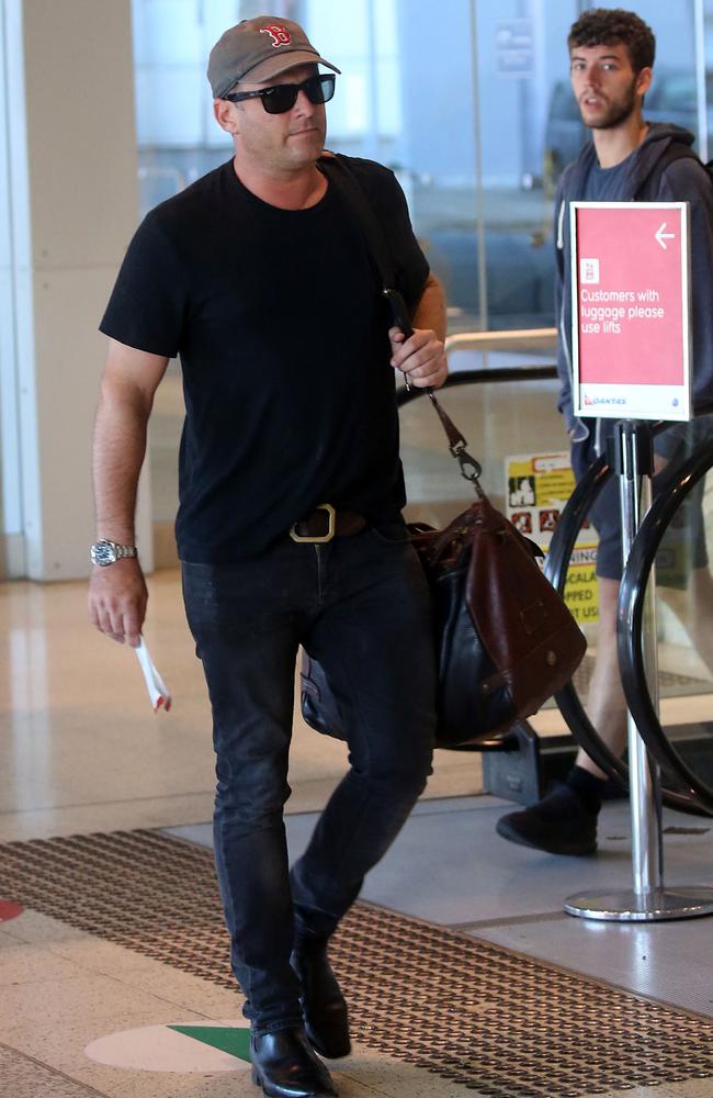 Karl Stefanovic left Sydney Airport alone. Picture: DIIMEX