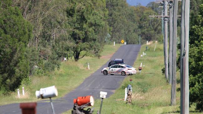 Police roadblock on Markai Rd, Lockyer Waters, following homicide on March 14, 2020. Picture: Dominic Elsome