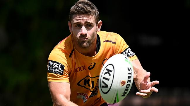 Andrew McCullough at Broncos training earlier this month before he accepted a deal to go to the Dragons Picture: Getty Images