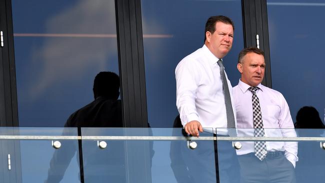 Brisbane chairman Karl Morris and CEO White are standing by their choice. Image: AAP Image/Darren England