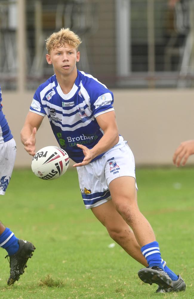 Kirwan High against Ignatius Park College in the Northern Schoolboys Under-18s trials at Brothers Rugby League Club in Townsville. Kyhnaan Kennedy. Picture: Evan Morgan