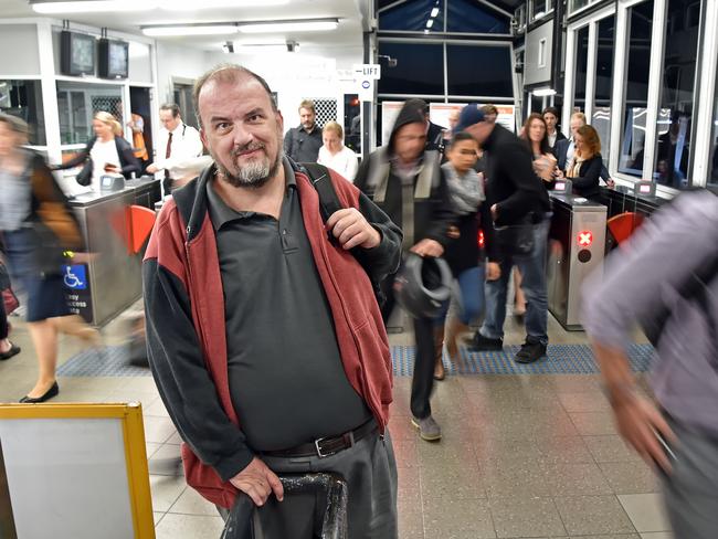 Long term commuter Matthew Gregory at Woy Woy Railway Station. Pic: Troy Snook/AAP Image