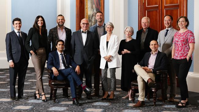 From Back Crs Alex Hyde, Mary Couros, Houssam Abiad, Phil Martin, Robert Simms, Sandy Verschoor (Lord Mayor), Anne Moran. Franz Knoll, Simon Hou, Helen Donovan. Front Jessy Khera and Arman Abrahimzadeh. Supplied Adelaide City Council