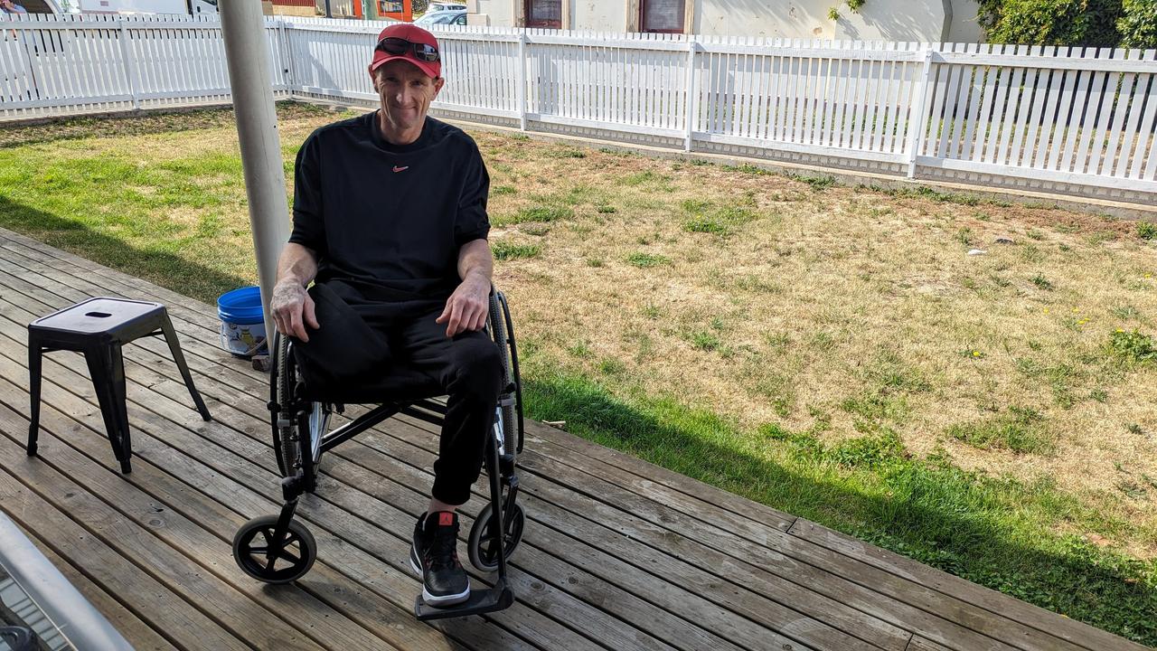 Campbell Town man Ricky Blyth, 41, says he wants to turn his life around after losing his leg in a stolen motor vehicle accident. Picture: Alex Treacy