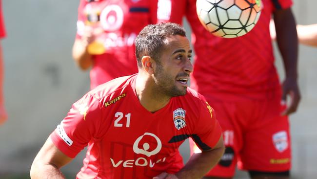SOCCER - Adelaide United training at Coopers Stadium. Tarek Elrich. Photo Sarah Reed.