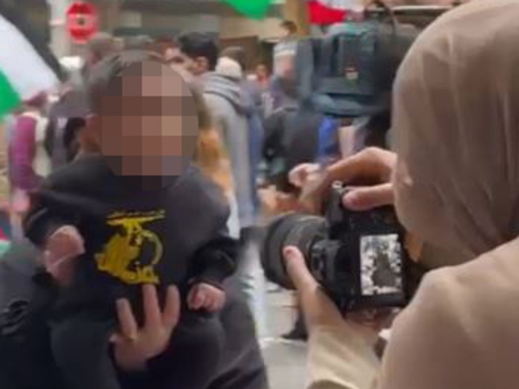 Images surfaced of the toddler at Sydney’s pro-Palestinian protest.