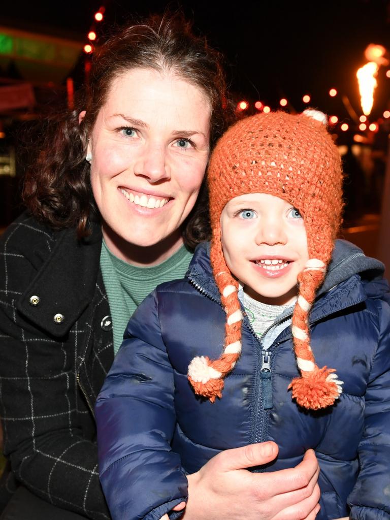 Winter Feast socials: August Wilson with Everett Goddard, 2, of West Hobart. Picture: FIONA HARDING