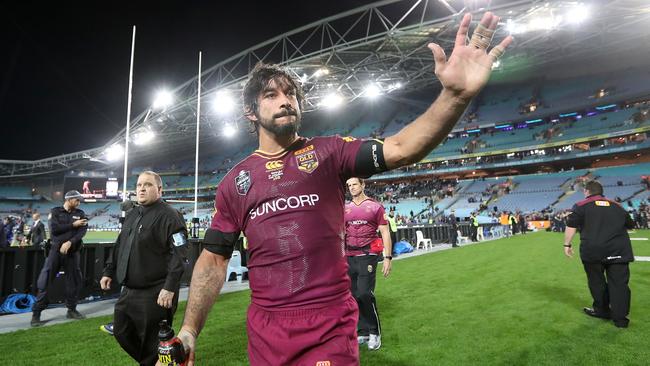 Johnathan Thurston walks from the filed after Origin II. Picture: Peter Wallis