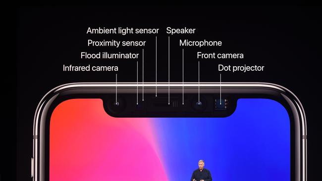 Apple’s Face-ID camera system Picture: AFP