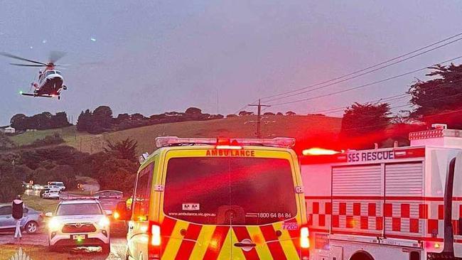 A man in his 80s was flown to hospital in Melbourne.