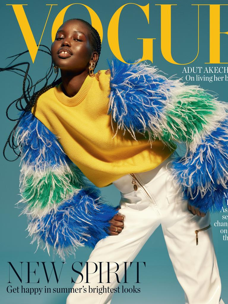 Akech on the cover of Vogue Australia’s January 2022 cover. Picture: Vogue Australia.