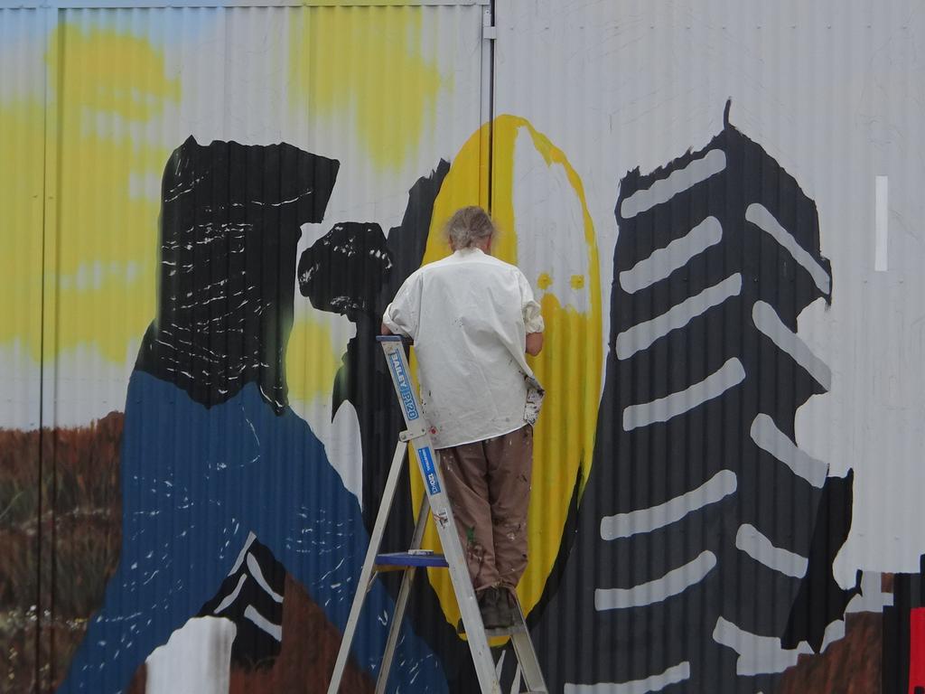 Works underway on Condamine mural