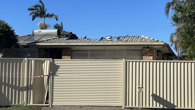 Picture of a house on Coombabah's Gooding Drive which was destroyed by a fire on Saturday night, April 7, 2023. Picture: Lea Emery