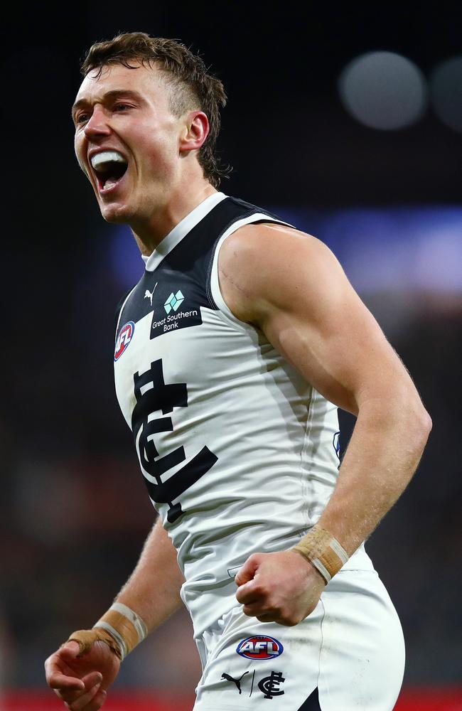 Patrick Cripps has “really bought into this concept of neuroplasticity, which is about rewiring your brain” according to Andrew Russell. Picture: Brett Costello