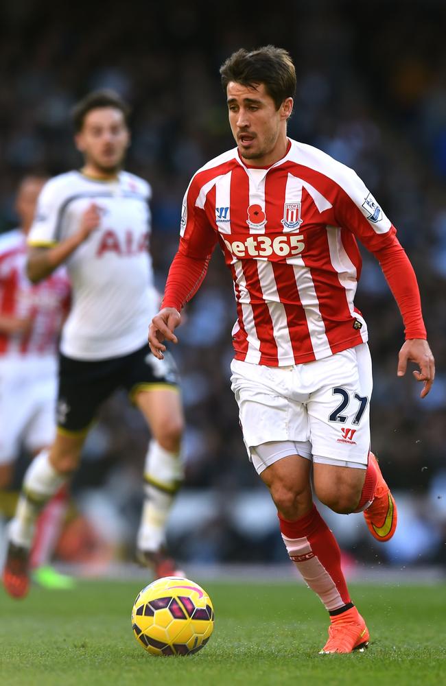 Bojan Krkic of Stoke City runs with the ball.